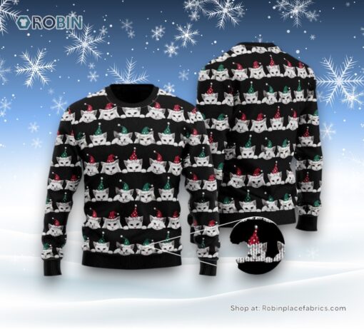 Cute Merry Catmas Ugly Christmas Sweater, Christmas Gift For Cat Love