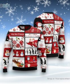 Cute Penguin Santa Claus Ugly Christmas Sweater For Men And Women, Christmas Gift
