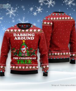 Dabbing Around The Christmas Tree Santa Claus Ugly Christmas Sweater For Men And Women, Christmas Gift
