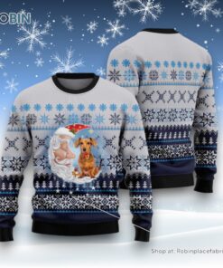 Dachshund Love Santa Moon Ugly Christmas Sweater