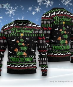 Dachshund Through Snow Christmas Ugly Christmas Sweater