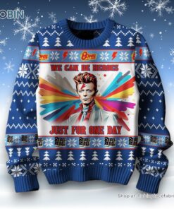 David Bowie We Can Be Heroes Just For One Day Rebel Rebel Ugly Sweater and Sweatshirt