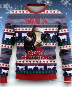Dairy Cow Merry Christmas Ugly Christmas Sweatshirt, Sweaters For Men Women, Christmas Gift, Farmers Sweater