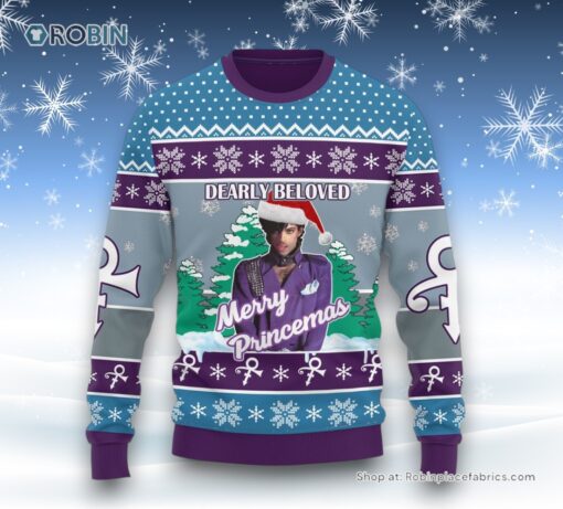 Dearly Beloved Merry Princemas Ugly Christmas Sweater and Sweatshirt