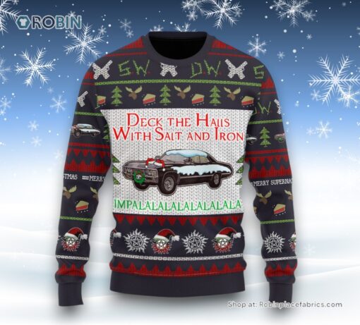 Deck The Halls With Salt And Iron Merry Supernatural Sweater and Sweatshirt Christmas