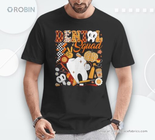 Dental Squad Fall Retro Tooth Dental Life Pumpkin Autumn Shirt