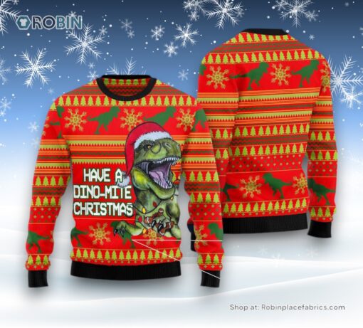 Dinosaur Funny Ugly Christmas Sweater