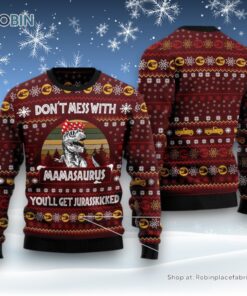 Dinosaur Mom Ugly Christmas Sweater