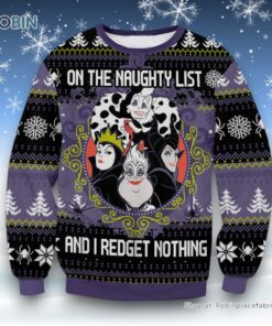 Disney Villains On The Naughty List Ugly Sweater and Sweatshirt