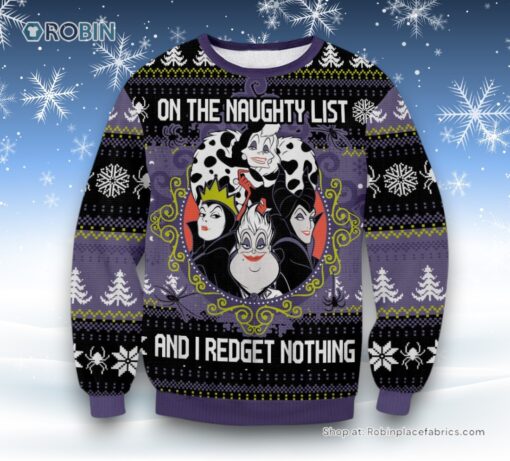 Disney Villains On The Naughty List Ugly Sweater and Sweatshirt