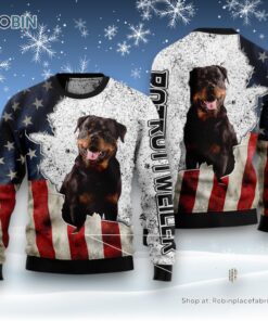 Dog Ugly Christmas Sweater, American Rottweiler Ugly Christmas Sweater, Funny Xmas Sweater