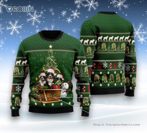 Dog Ugly Christmas Sweater, Bernese Mountain Dog Group Xmas Ugly Christmas Sweater, Funny Xmas Sweater