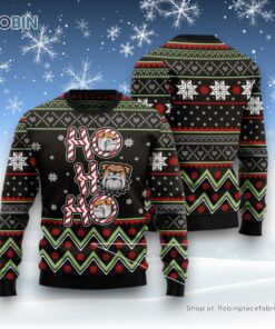 Dog Ugly Christmas Sweater, Bulldog Ho Ho Ho Ugly Christmas Sweater, Funny Xmas Sweater