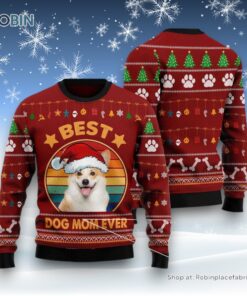 Dog Ugly Christmas Sweater, Cardigan Welsh Corgi Best Dog Mom Ever Ugly Christmas Sweater, Funny Xmas Sweater