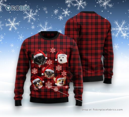 Dog Ugly Christmas Sweater, Dog Christmas Snowflake Ugly Christmas Sweater, Funny Xmas Sweater