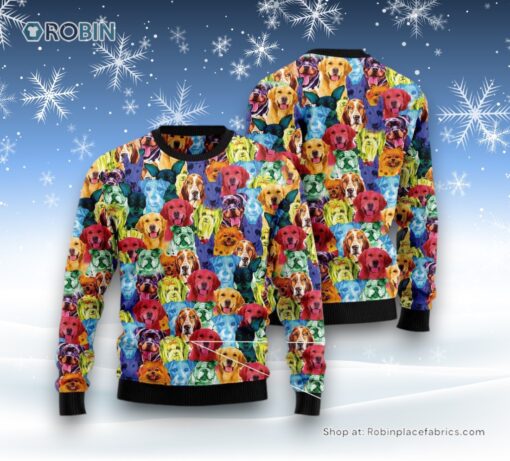 Dog Ugly Christmas Sweater, Dog Colorful Ugly Christmas Sweater, Funny Xmas Sweater