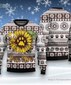 Dog Ugly Christmas Sweater, Dog Mom Sunflower Ugly Christmas Sweater, Funny Xmas Sweater