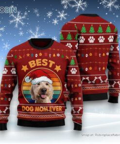 Dog Ugly Christmas Sweater, Goldendoodle Best Dog Mom Ever Ugly Christmas Sweater, Funny Xmas Sweater