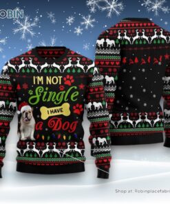 Dog Ugly Christmas Sweater, I’M Not Single I Have A Bulldog Ugly Christmas Sweater, Funny Xmas Sweater