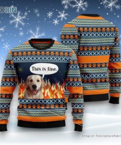 Dog Ugly Christmas Sweater, Labrador Retriever Fire Ugly Christmas Sweater, Funny Xmas Sweater