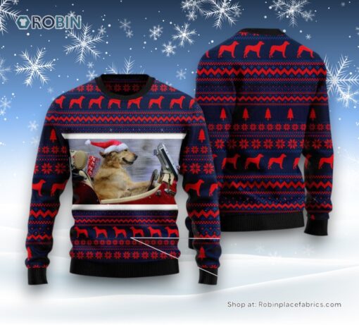 Dog Ugly Christmas Sweater, Labrador Retriever Ride Ugly Christmas Sweater, Funny Xmas Sweater