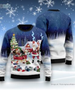 Dog Ugly Christmas Sweater, Labrador Retriever Santa Sled Ugly Christmas Sweater, Funny Xmas Sweater