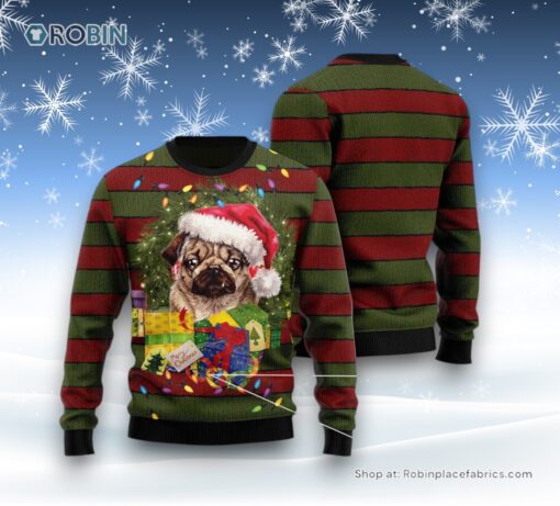 Dog Ugly Christmas Sweater, Pug Gift Xmas Ugly Christmas Sweater, Funny Xmas Sweater