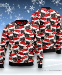 Dog Ugly Christmas Sweater, Pug Group Awesome Ugly Christmas Sweater, Funny Xmas Sweater