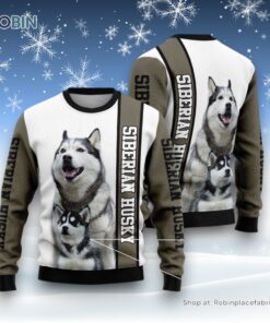 Dog Ugly Christmas Sweater, Rescued Siberian Husky Ugly Christmas Sweater, Funny Xmas Sweater