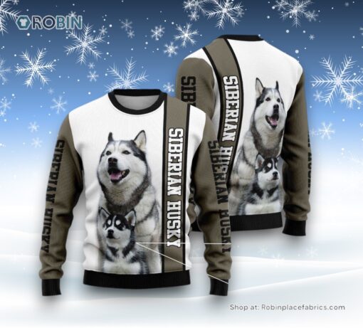 Dog Ugly Christmas Sweater, Rescued Siberian Husky Ugly Christmas Sweater, Funny Xmas Sweater
