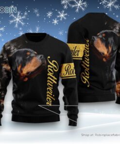 Dog Ugly Christmas Sweater, Rottweiler Half Cool Ugly Christmas Sweater, Funny Xmas Sweater