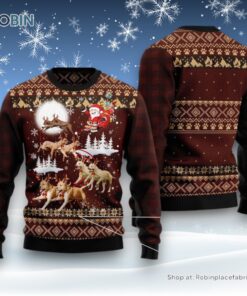 Dog Ugly Christmas Sweatshirt, Sweater, American Pit Bull Terrier Reindeers Car Ugly Christmas Sweatshirt, Sweater, Funny Xmas Sweater