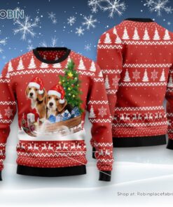 Dog Ugly Christmas Sweatshirt, Sweater, Beagle Dashing Ugly Christmas Sweatshirt, Sweater, Funny Xmas Sweater