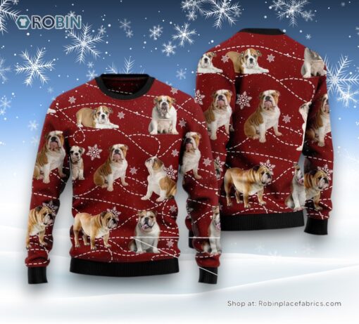 Dog Ugly Christmas Sweatshirt, Sweater, Bulldog Xmas Ugly Christmas Sweatshirt, Sweater, Funny Xmas Sweater