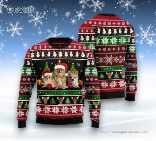 Dog Ugly Christmas Sweatshirt, Sweater, Chihuahua Group Beauty Ugly Christmas Sweatshirt, Sweater, Funny Xmas Sweater