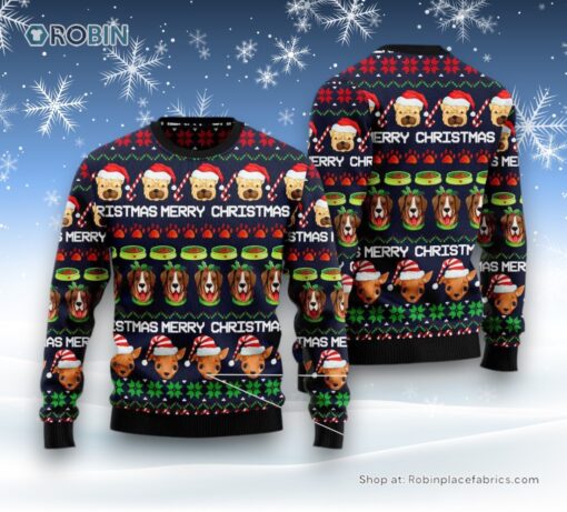 Dog Ugly Christmas Sweatshirt, Sweater, Dog Cute Face Ugly Christmas Sweatshirt, Sweater, Funny Xmas Sweater