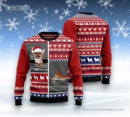 Dog Ugly Christmas Sweatshirt, Sweater, Lovely Chihuahua Ugly Christmas Sweatshirt, Sweater, Funny Xmas Sweater