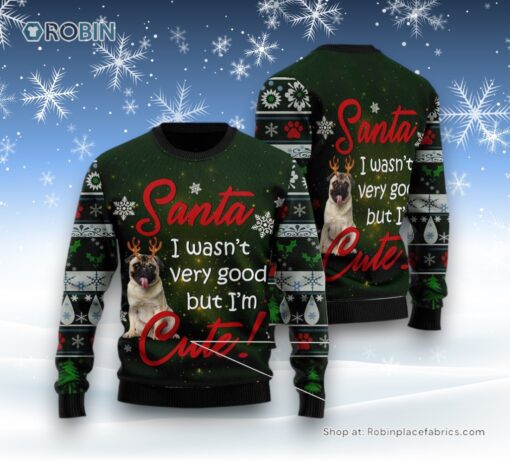 Dog Ugly Christmas Sweatshirt, Sweater, Pug I’M Cute Ugly Christmas Sweatshirt, Sweater, Funny Xmas Sweater