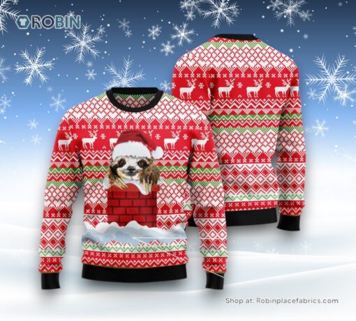 Dog Ugly Christmas Sweatshirt, Sweater, Sloth Chimney Ugly Christmas Sweatshirt, Sweater, Funny Xmas Sweater