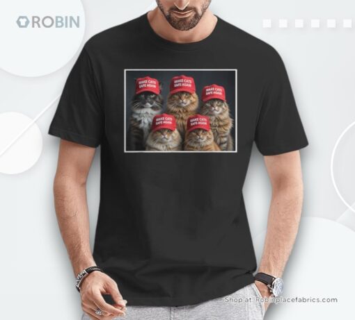 Donald Trump Make Cats Safe Again Red Hat 2024 Debate Shirt