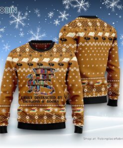 Dragon And Book Ugly Christmas Sweater