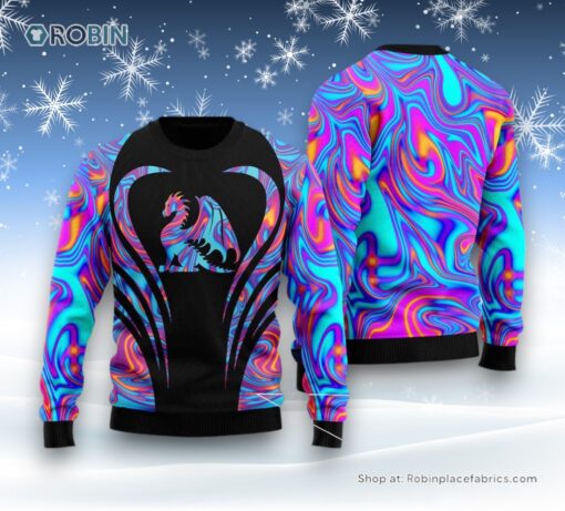 Dragon Color Ugly Christmas Sweater