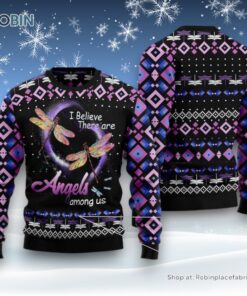 Dragonfly Angels Ugly Christmas Sweatshirt, Sweater Dragonfly Angels Ugly Christmas Sweatshirt, Sweater