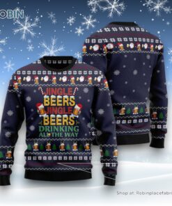 Drinking Beer All The Way Ugly Christmas Sweater