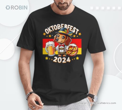 Drinking Team Oktoberfest 2024 Dog Beer Lover German Flag Shirt