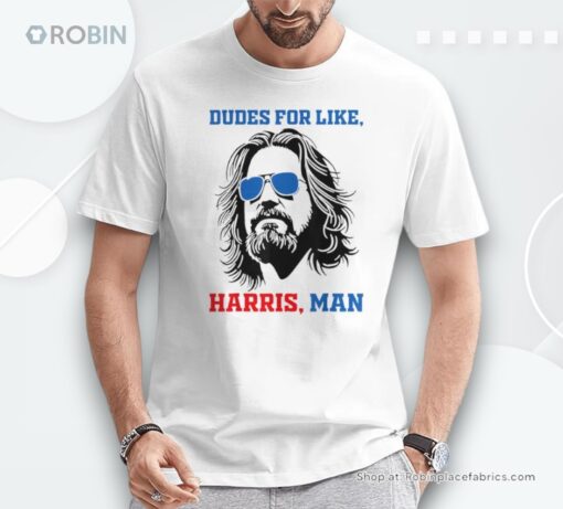 Dudes For Like Harris Man White Dude For Kamala Harris 2024 Shirt