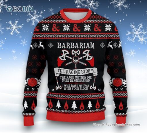 Dungeons & Dragons Classes Barbarian Sweater and Sweatshirt