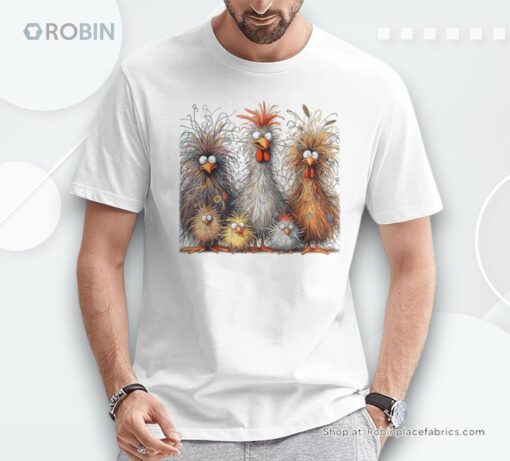 Eagerlys Colorful Chicken Art Crazy Chicken Family Shirt