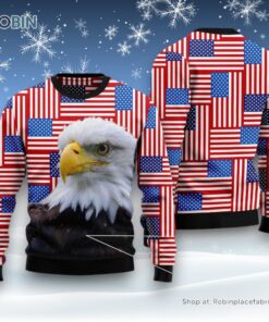Eagle Usa Flag Ugly Christmas Sweater