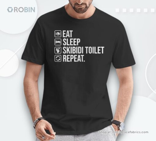 Eat Sleep Skibidi Toilet Repeat Skibidi Toilet Meme Shirt